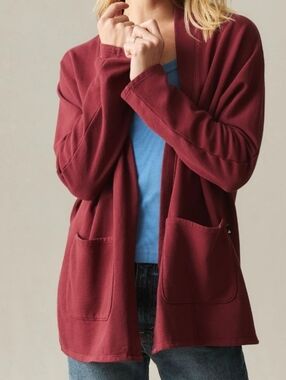 American Giant Women's Small French Terry Cardigan NWOT. 28 inches long